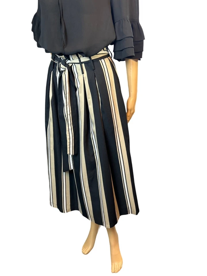 Falda midi con bolsa de papel a rayas Antonio Melani con cinturón talla 2 Foto 3 de 4