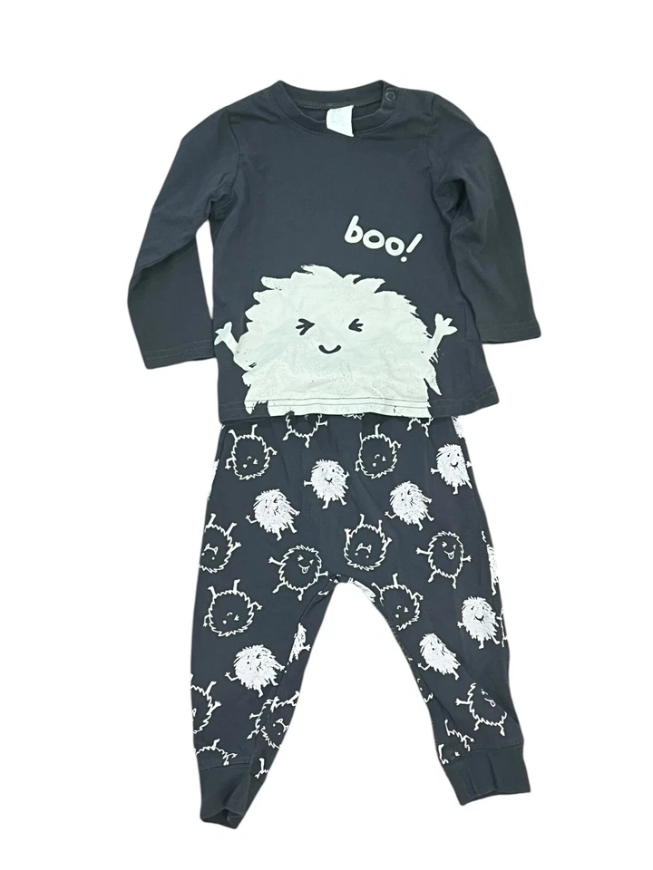 H&M NIÑOS 12M GRIS JERSEY MANGA LARGA CAMISETA PANTALÓN CONJUNTO BOO MONSTERS Foto 4 de 4