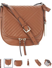 Vince Camuto Quilted Leather Crossbody Bag - Bailey - Light Brown