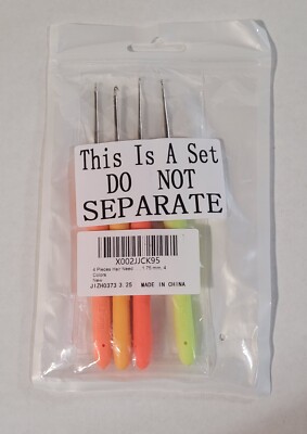 Willbond 4 pc. Crochet Hooks Hair Needles 1mm, 1.25mm, 1.5mm, & 1.75mm