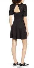 NWT Socialite Knit Sz Large Skater Cut Out Back Mini Dress Black