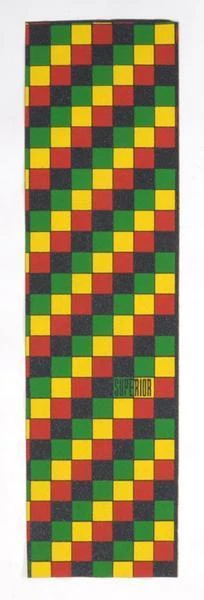 New Superior Rasta Check Skateboard Griptape - (1 Sheet)