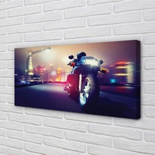 Tulup Canvas print 100x50 Wall Art Picture Motorcycle city sky