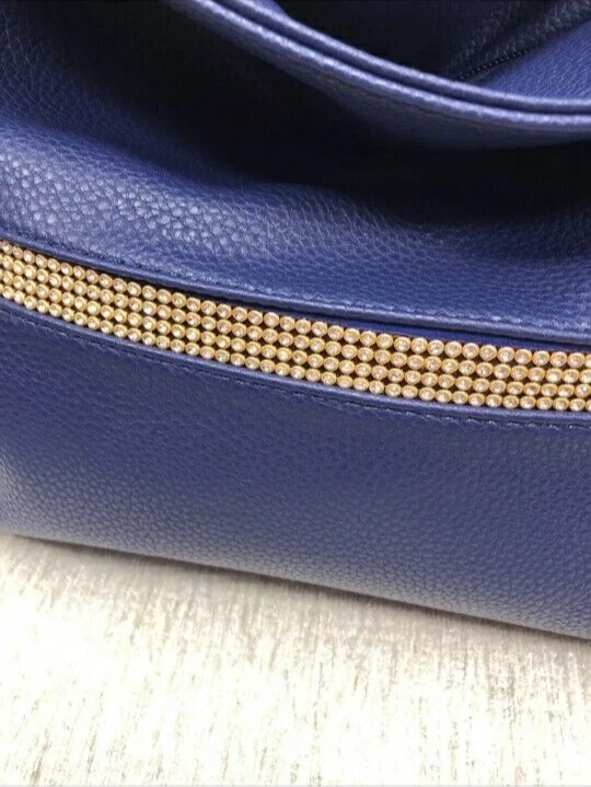 Cartera Dasein Estrás Azul Cartera Grande Fiesta Fecha Noche Foto 3 de 4