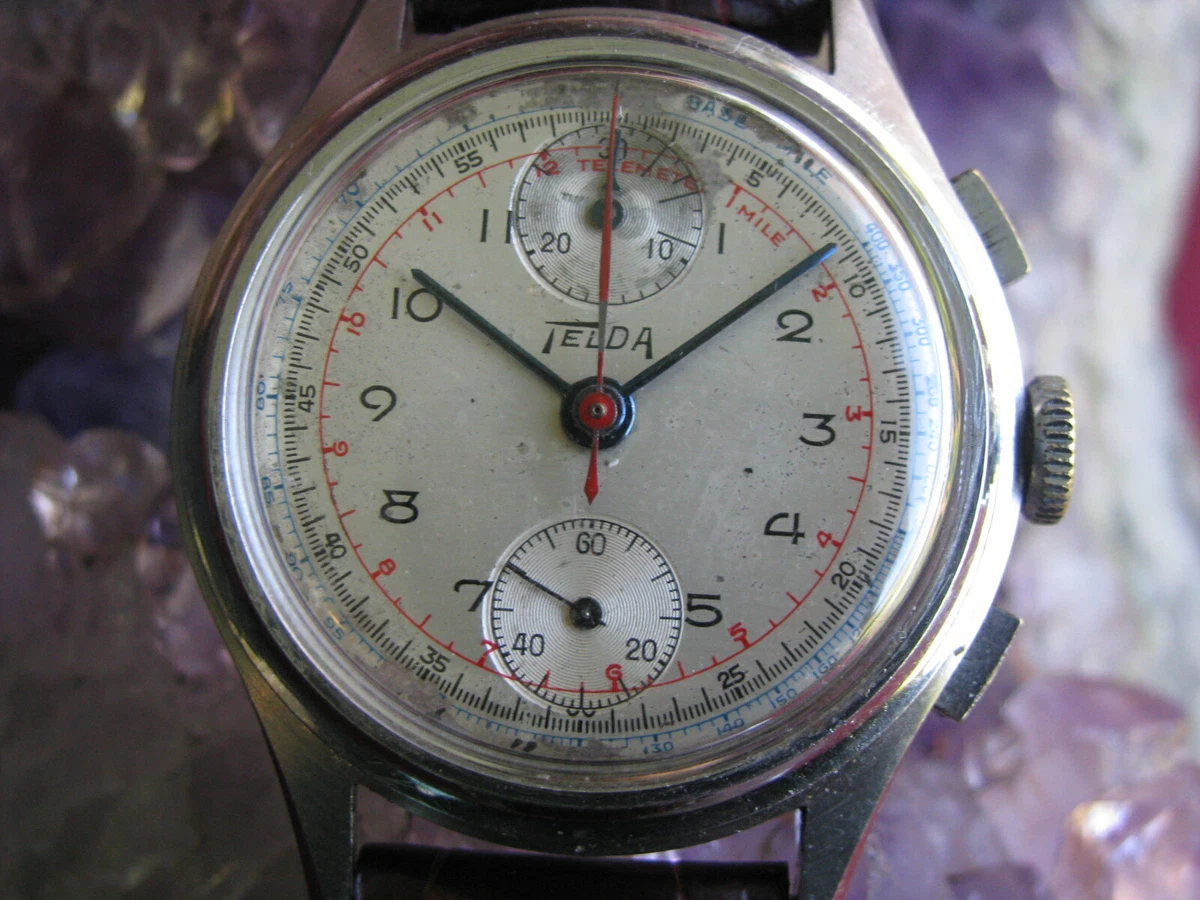Nicolet Telda Vintage Stainless Steel Chronograph Wrist Watch