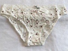Fat Face Womens Floral Mini Lace Knickers Pants Ivory New UK Size 16