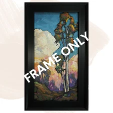 FRAME Only 12x24 2.5"  Wide Profile Solid Wood Black for Hawkins Art Paintings