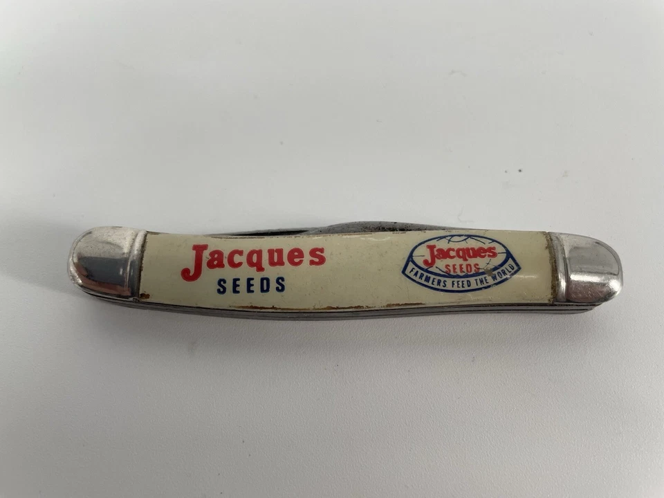 Navaja de Bolsillo Plegable Publicidad 2 Hojas Cacahuete Vintage Imperial JACQUES SEEDS Foto 3 de 4
