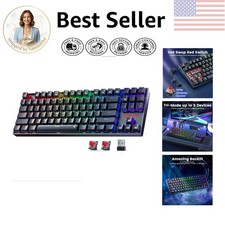 Durable Wireless Gaming Keyboard - TKL Mechanical Design with 19 Backlight Modes