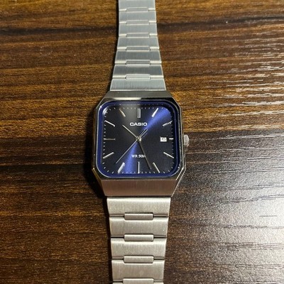Casio MTP-B185D-2A Navy Dial Silver Watch Pre-Owned