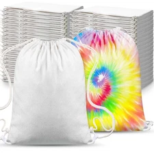 150 Pcs Tie Dye Cotton Drawstring Bag Bulk Sublimation Blank Backpack Canvas ...