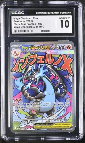 CGC 10 Mega Charizard X EX MEP 023 Phantasmal Flames UPC Promo Pokemon
