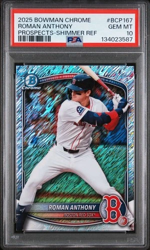 Roman Anthony 2025 Bowman Chrome Prospects Shimmer #BCP-167 Red Sox PSA 10