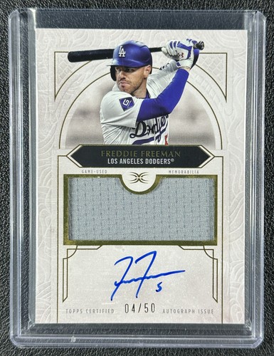 FREDDIE FREEMAN 2025 TOPPS DEFINITIVE COLL #DAR-FF GAME-USED JERSEY AUTO 04/50