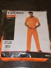 Prisoner State Prison Inmate Adult Costume Rubies Mens Womens Sz OSFM Halloween