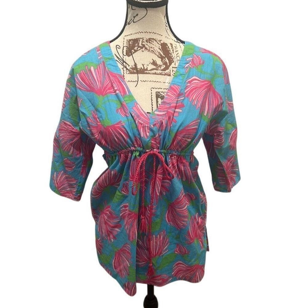 Lilly Pulitzer Women's XS Floral Tunic Cover Up Top Multicolor Summer
