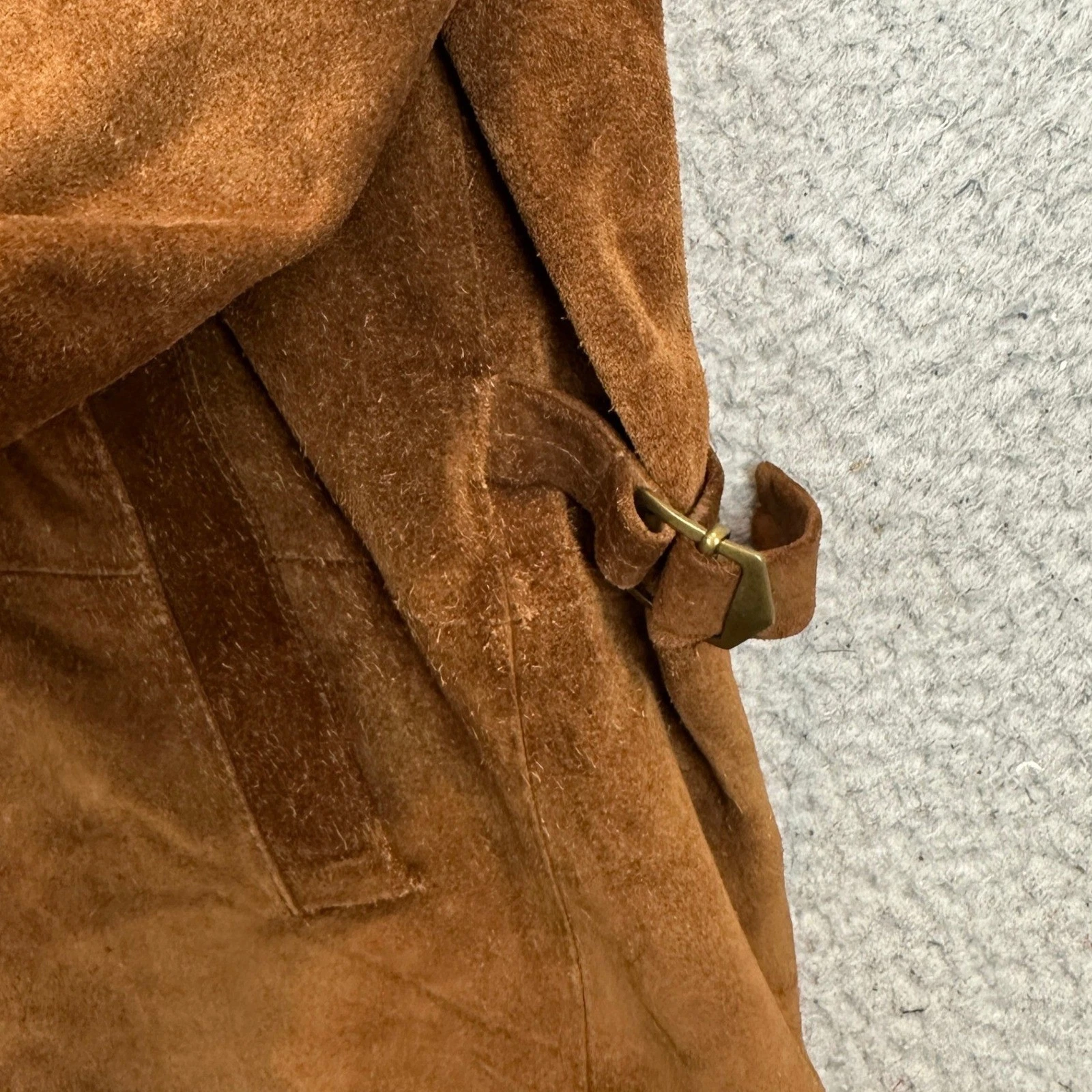 Polo Ralph Lauren Jacket Mens 2XL Suede Leather Brown Full Zip Long Sleeve EUC - product detail image 7