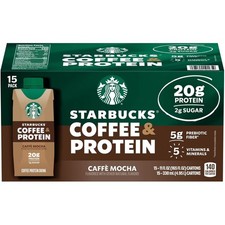Starbucks Coffee Protein Cafe Mocha Drink, 11 oz., 15 pk.