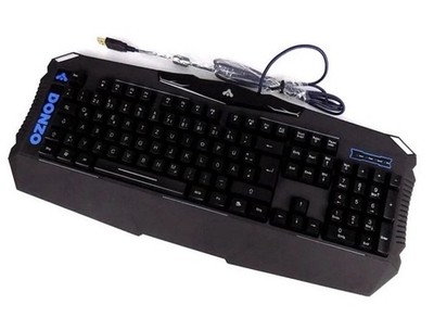 DONZO SI-863 Gamer Keyboard 105 Tasten + 12 Multimedia-Tasten Blau leuchtend, 1A