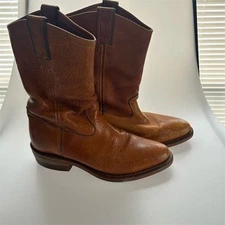 Vintage Chippewa Men's Brown Leather Cowboy Boots Size 9D Western Style