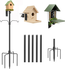 Bird Feeder Pole Kit, 95 Inch Metal Heavy Duty Bird House Pole with 5-Prong Base