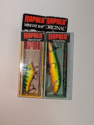 Rapala Mini Fat Rap MFR-3 & Floating Fire Tiger Original Lures Lot New In Box