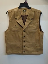 Wyoming Traders Canvas Vest Mens Large Brown Barn Chore Ranch Western Farm EUC