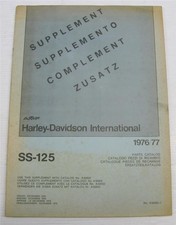 HARLEY DAVIDSON SS-125 Motorcycle Parts List 1976/77 #A50002-1