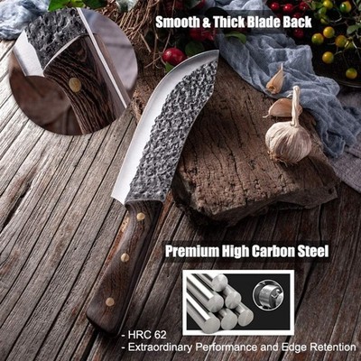 7 Inch Damascus Forged Butcher Chef Knife Chopping Cleaver Kitchen Knife