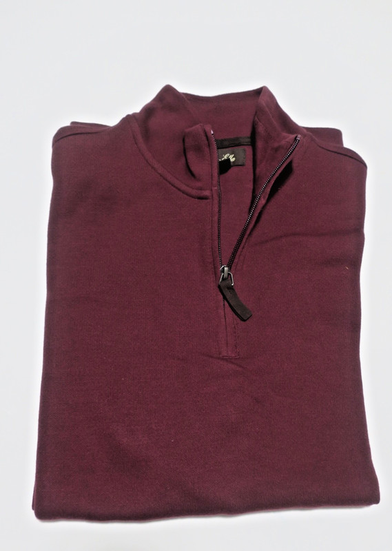 Tasso Elba Men's Burgundy 1/4 Zip Cotton Blend Size S
