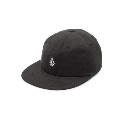 Volcom Cap Adjustable 6 Panel Flat Peak Full Stone Dad black