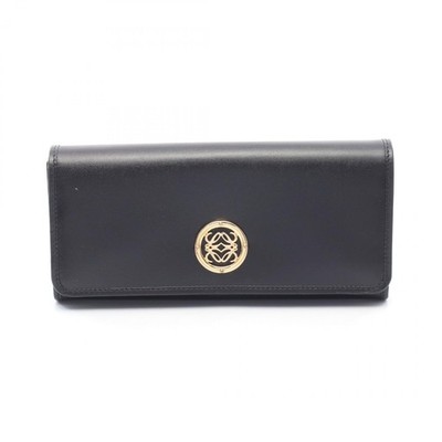 LOEWE Anagram Bifold Geldbörse 174.06.F11 Leder Schwarz Gebraucht Damen