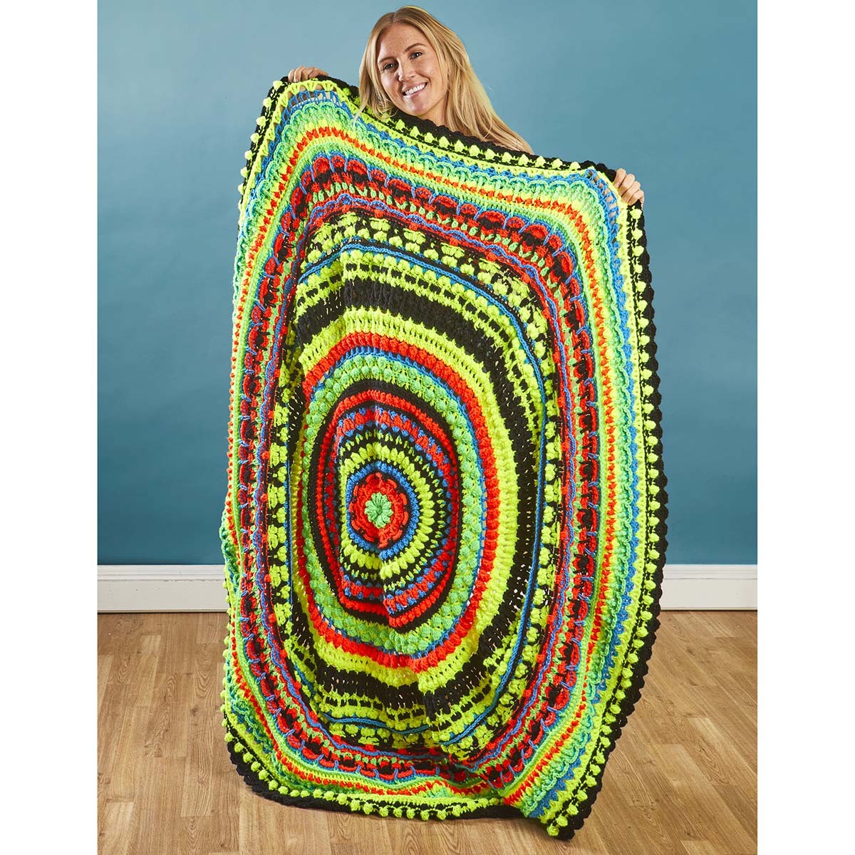 Herrschners® Neon Whirl Afghan Crochet Kit | eBay