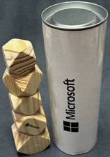 Wood Balance Stacking Blocks Rocks Stones Toy 5 pcs Microsoft Branded Promo Gift