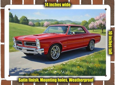 Metal Sign - 1965 Pontiac GTO 12 Oil Painting - 14x10