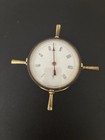 Vtg Marine Thermometer Brass - Made In France Desktop Paperweight Ships Wheel — photo 1