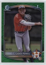 2025 Bowman Chrome Prospects Green Reptilian Refractor 86/99 Caden Powell 3c2