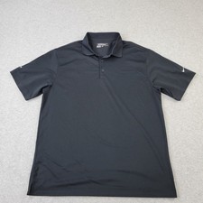 Nike Golf Dri-Fit Polo Mens Large Black Performance Embroidery Shirt