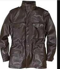 Men's Biker Motorcycle Quilted Style Real Lambskin Leather Jacket XL 50" Chest