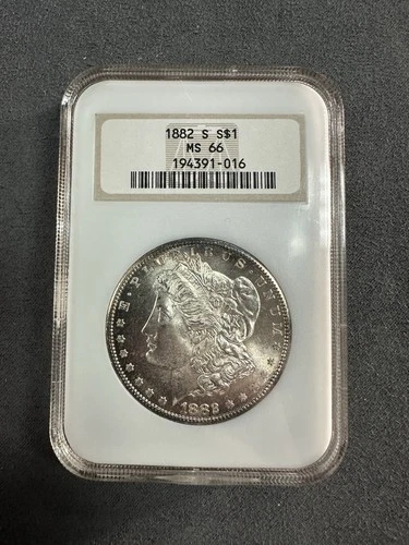 1882 S Morgan Silver Dollar NGC MS66 Gorgeous Toning