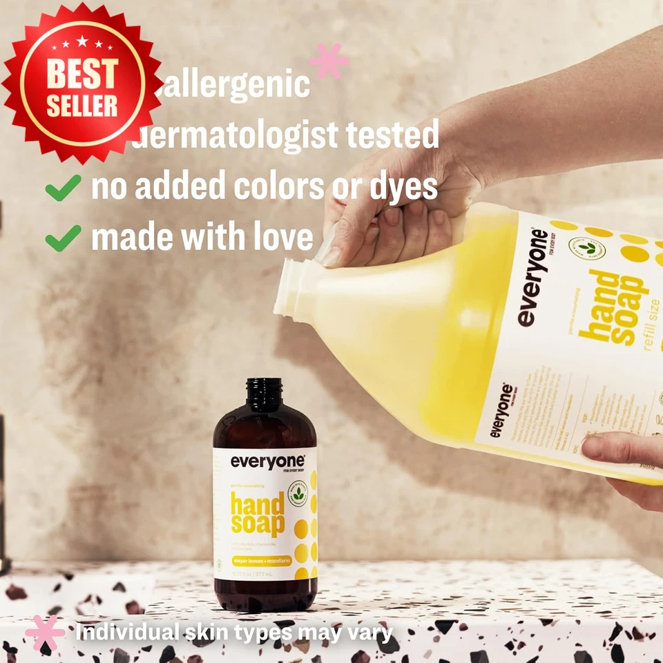 Recarga de jabón líquido de manos 1 galón Meyer limón mandarina aceites esenciales cocina Foto 3 de 4