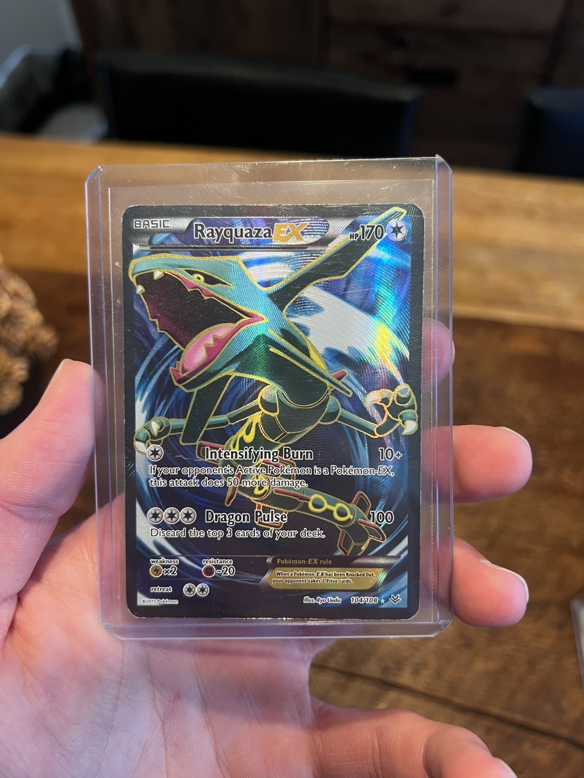 Rayquaza EX (Full Art) 104/108 Roaring Skies XY Holo Pokemon Card TCG