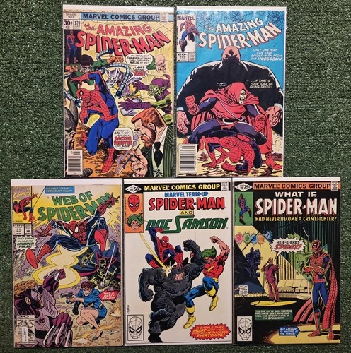 AMAZING SPIDER-MAN #170 #249 KINGPIN WEB #91 TEAM UP #102 WHAT IF #19 COMIC LOT