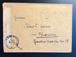 Österreich 1948 Zensur Brief gestempelt/o GRAZ bar bezahlt Zensurstempel 0557