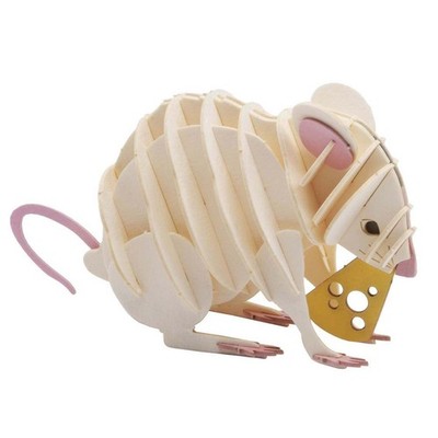 Fridolin 3D Papiermodell Weiße Maus