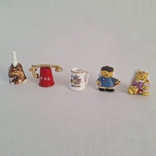 5 Vintage Some Rare Thimbles of Different Themes - Bell, Phone, Mug & Classic