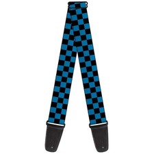 Guitar Strap - Checker Black/Turquoise ACC NEW