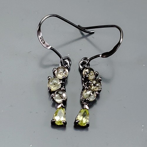Women jewelry Natural Tourmaline Earrings 925 Sterling Silver /B-E0281 - Picture 1 of 5