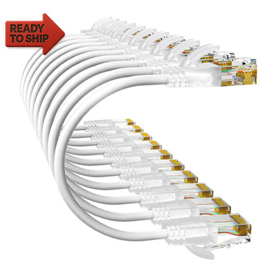 Cat6A Patch Cables 1Ft (10 Pack) Slim, Cat6 Ethernet Patch Cable Pure Copper, F