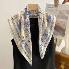 Women's Floral Print Square Scarf 70cm Bandana Headband Handkerchief Hijab